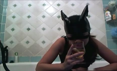 Masked teen eats her own poop