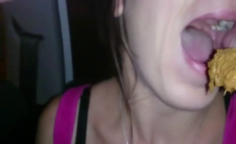 Slutty girlfriend eats her own poop
